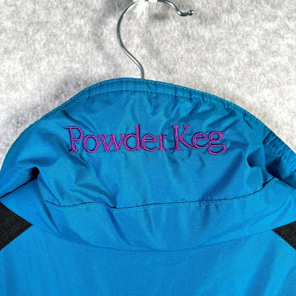 Vintage 90s Columbia Powderkeg Jacket Mens Blue Good Colorblock Retro Skiwear